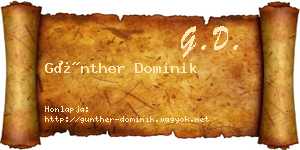 Günther Dominik névjegykártya