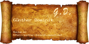 Günther Dominik névjegykártya